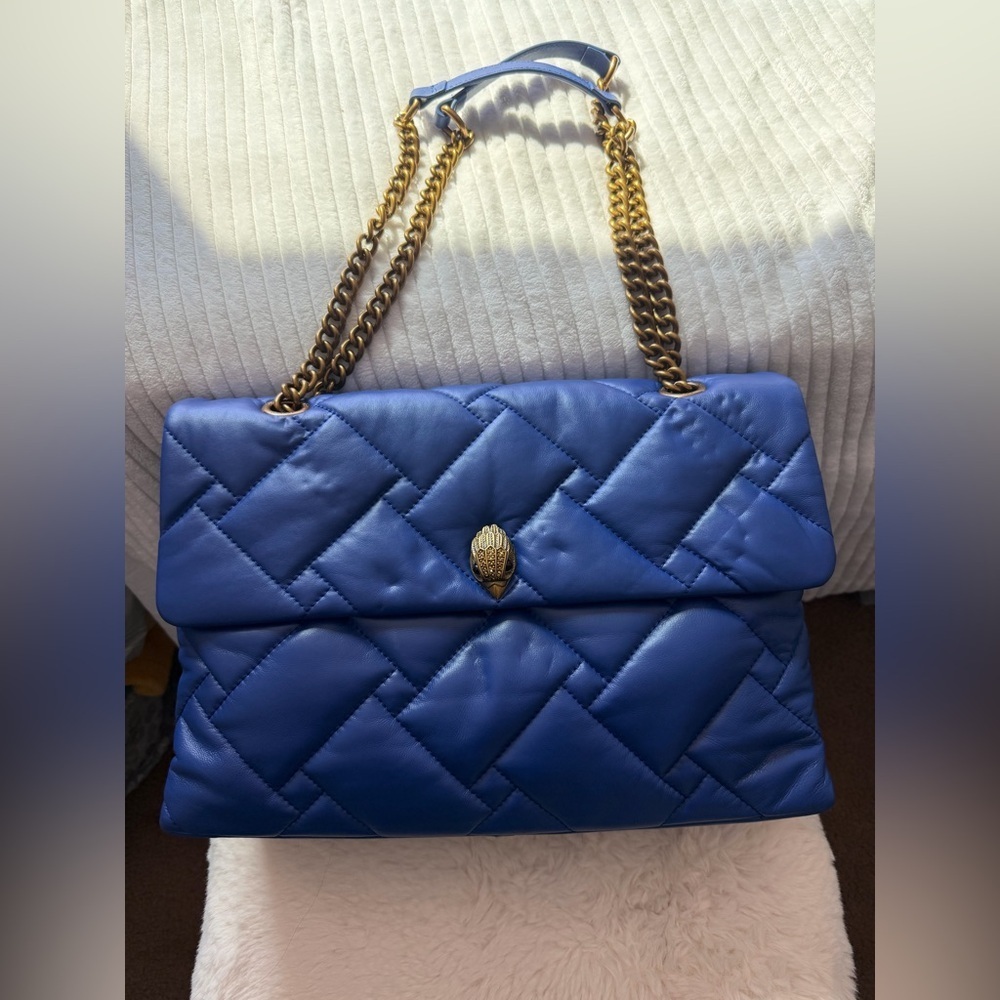 Kurt Geiger The Kensington Blue Quilted Soft Leather XXL Bag - Picture 5 of 10